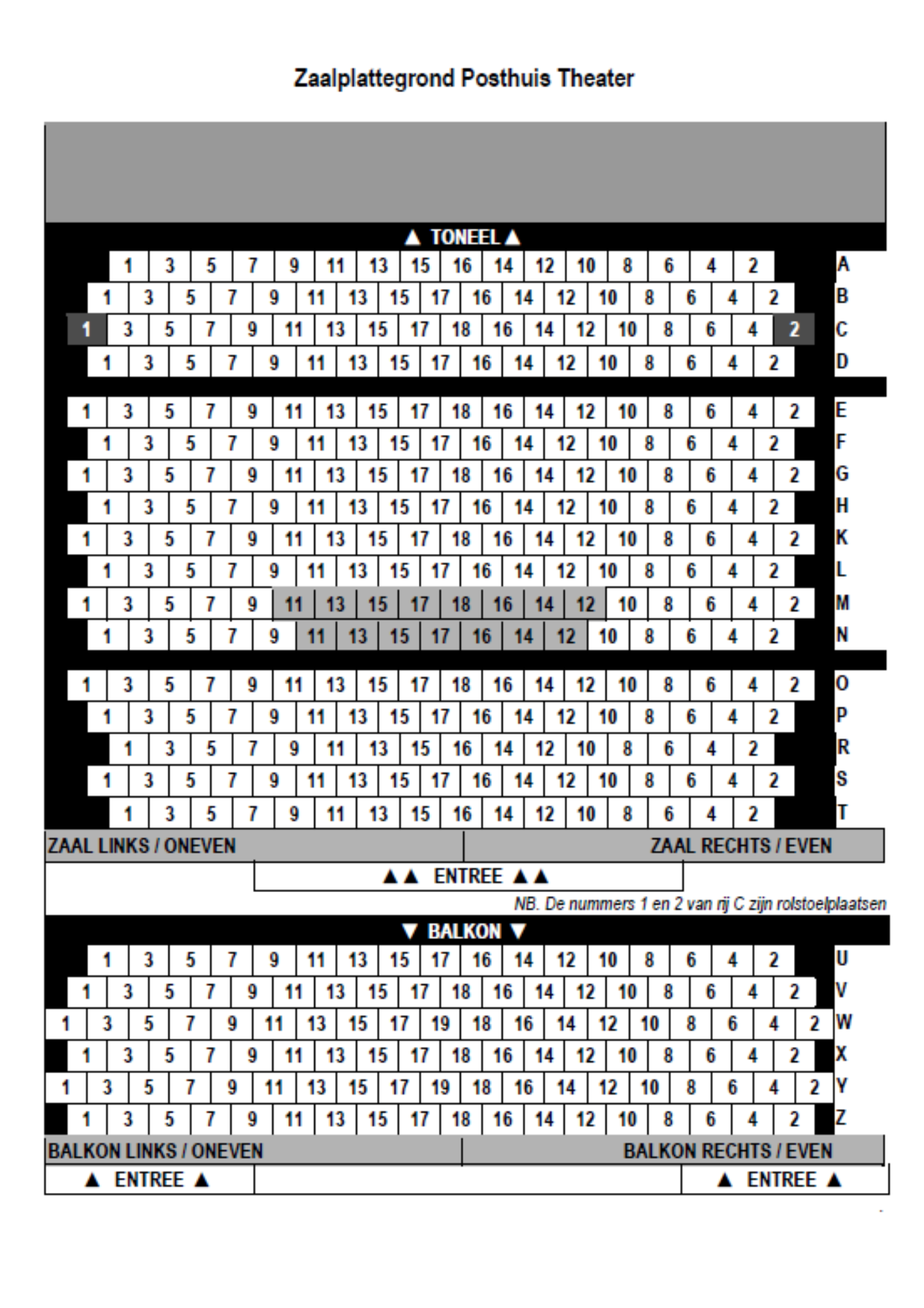 Plattegrond Posthuis Theater